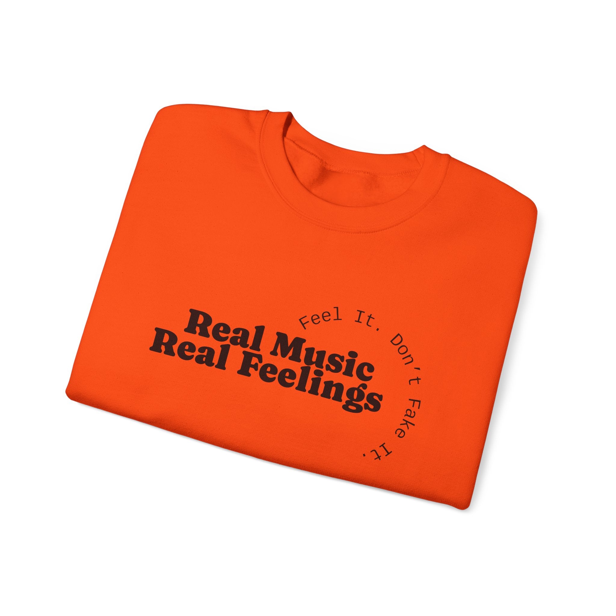 "Real Music Real Feelings" Crewneck Sweatshirt — Minimalist Music Lover Pullover