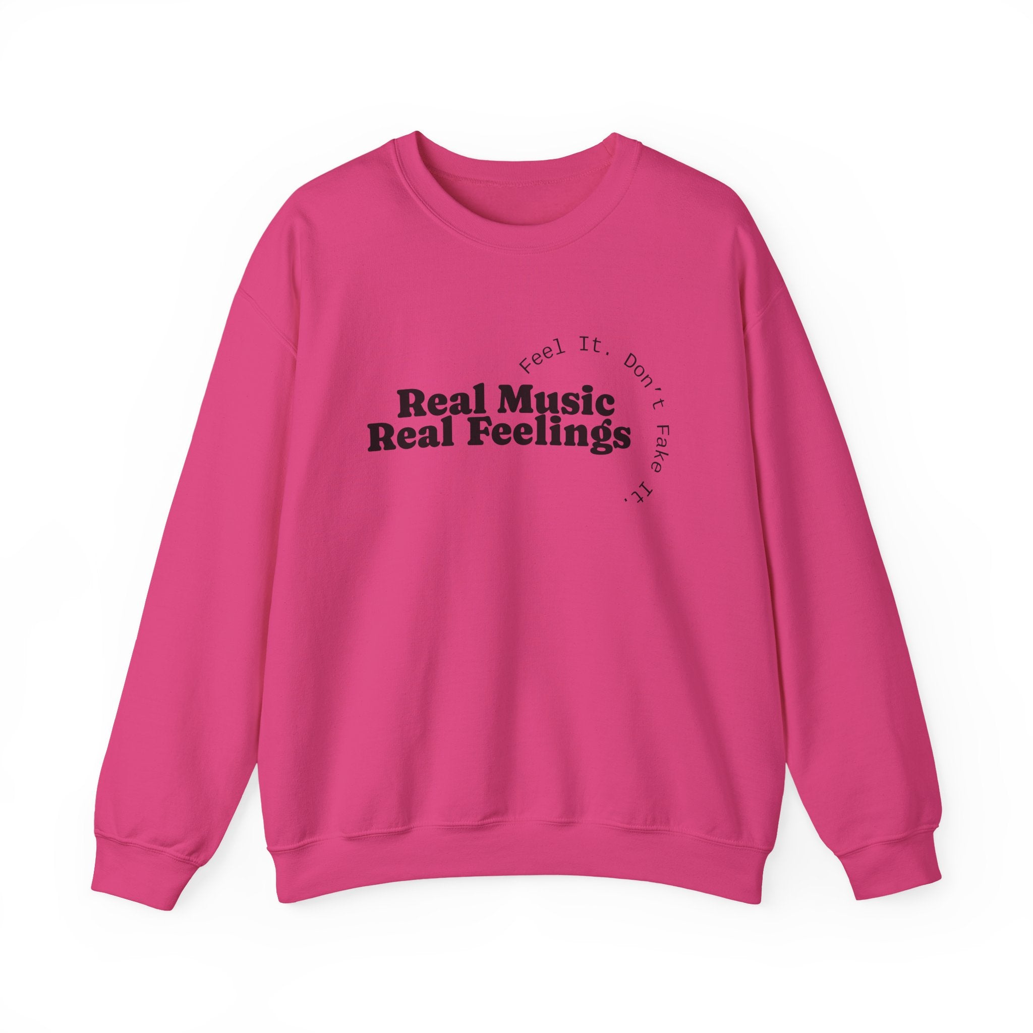 "Real Music Real Feelings" Crewneck Sweatshirt — Minimalist Music Lover Pullover