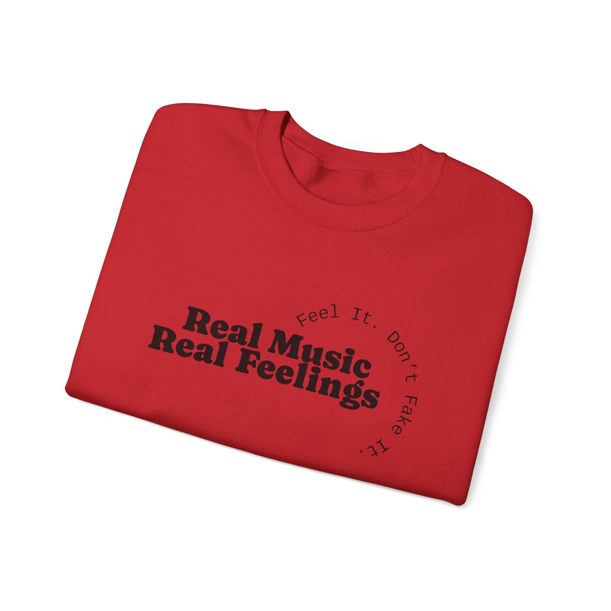 "Real Music Real Feelings" Crewneck Sweatshirt — Minimalist Music Lover Pullover