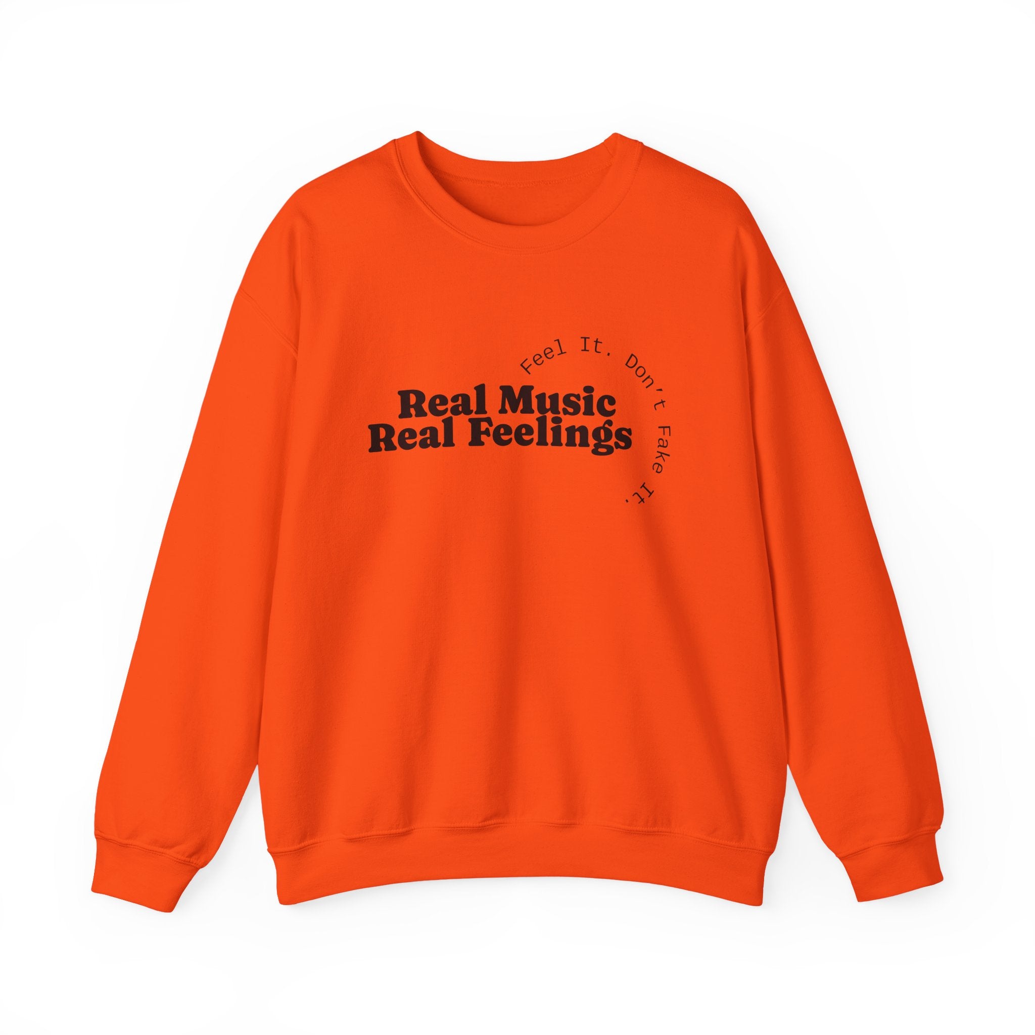 "Real Music Real Feelings" Crewneck Sweatshirt — Minimalist Music Lover Pullover